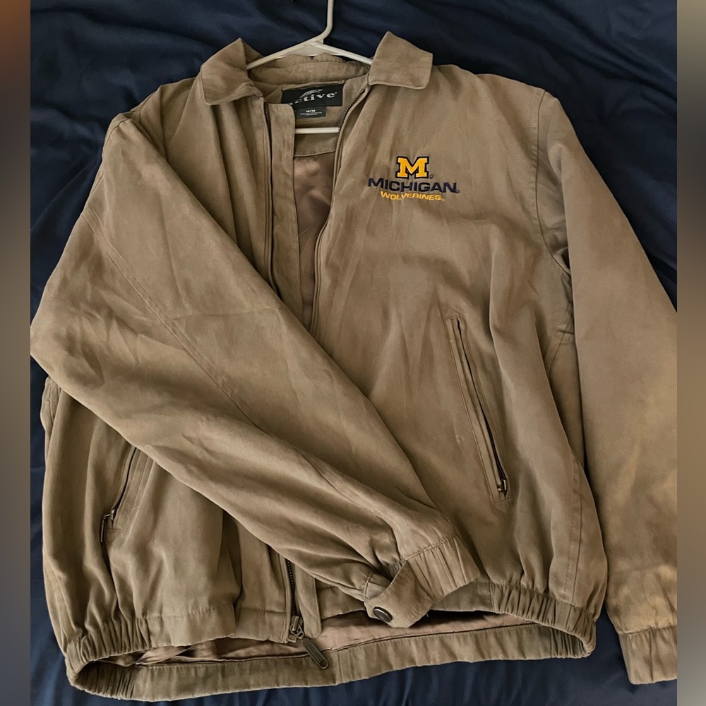 Michigan Wolverines Suede Leather Jacket - M